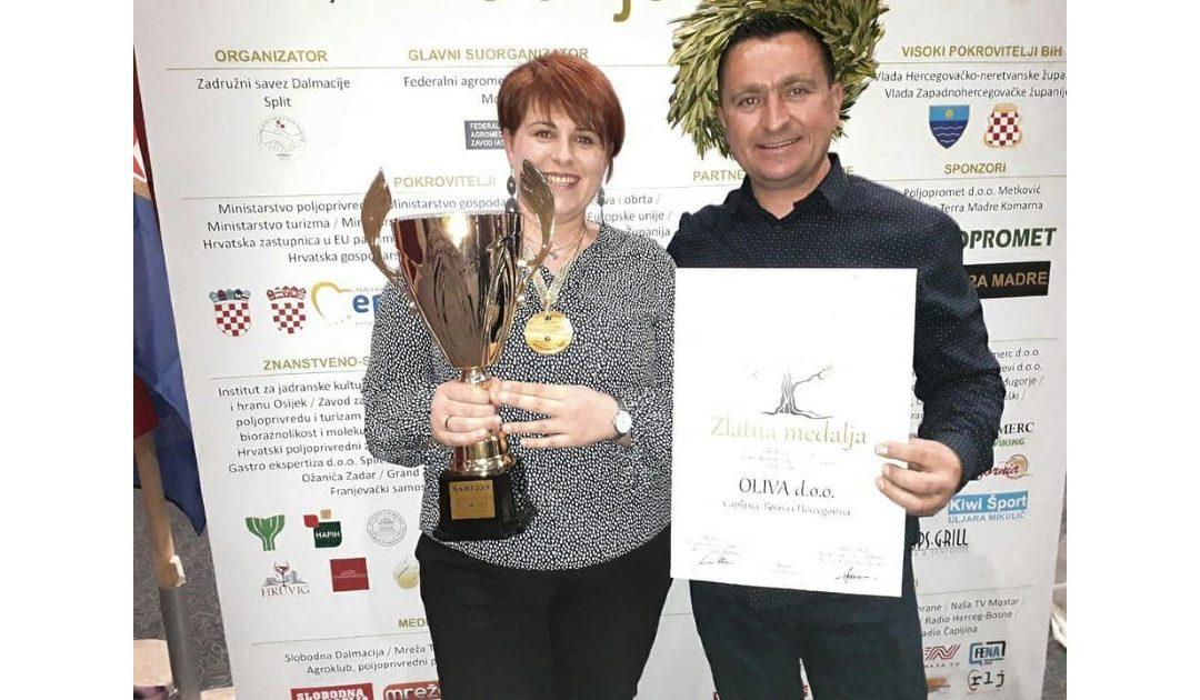 Maslinovo ulje čapljinske tvrtke “Oliva” nagrađeno zlatnom medaljom za kvalitetu