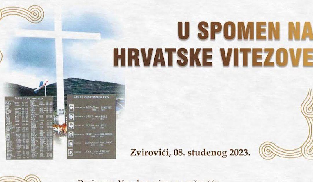 Komemorativni skup „U spomen na hrvatske vitezove“ u Zvirovićima 8. studenog