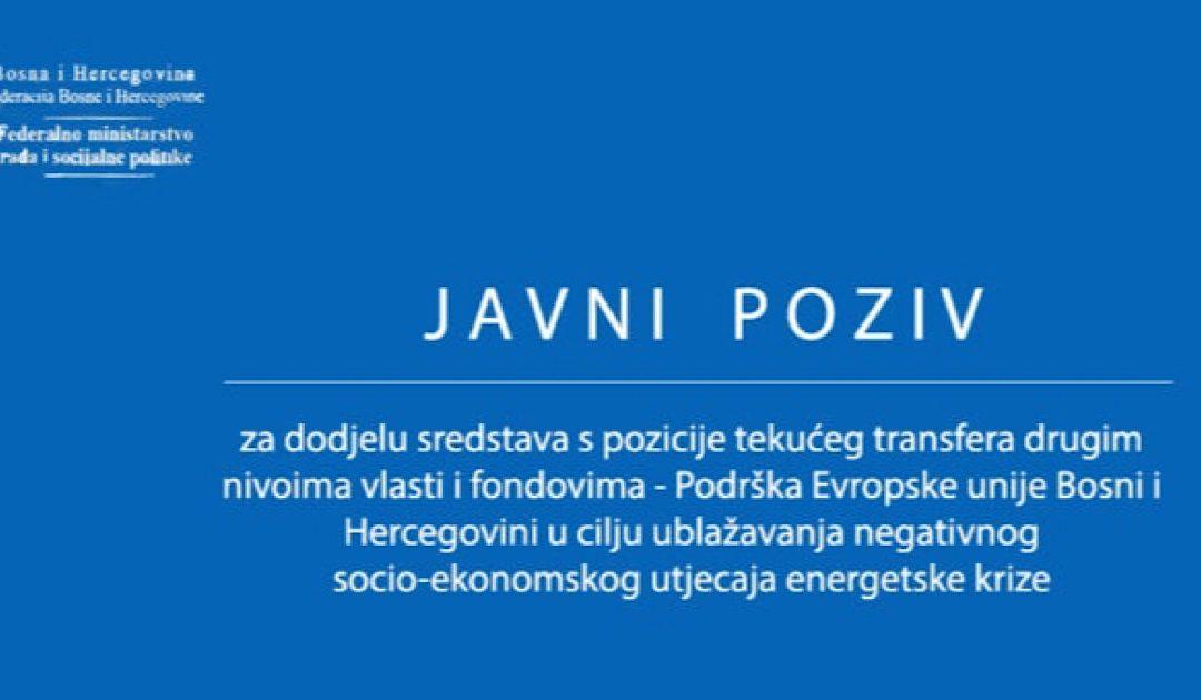 Zatvoren javni poziv za selekciju domaćinstava za podjelu EU pomoći