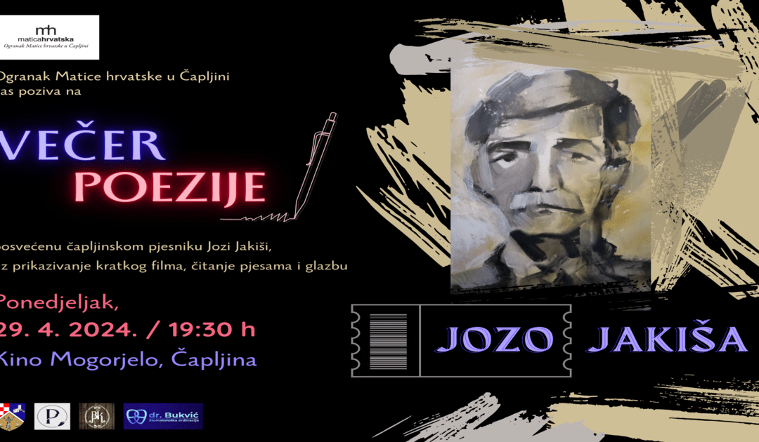 Večer poezije u čast čapljinskom pjesniku Jozi Jakiši