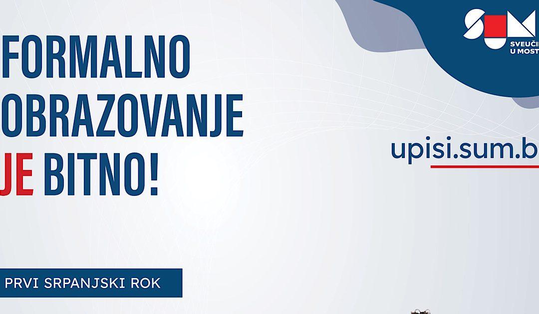 Prijave za upis na Sveučilište u Mostaru počinju u ponedjeljak