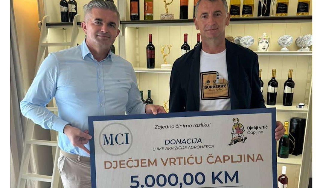 MCI s novčanom potporom podržao Dječji vrtić Čapljina