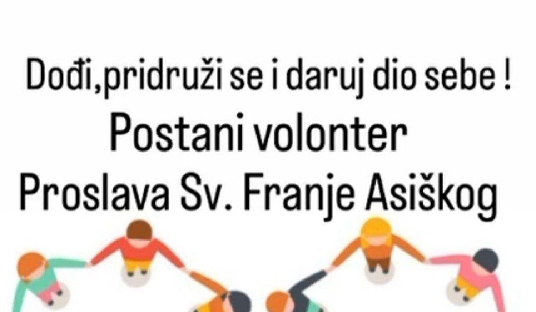 Prijavite se za volontiranje na proslavi blagdana sv. Franje