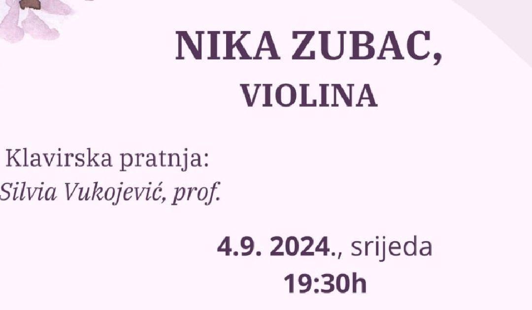 Koncert Nike Zubac i Silvije Vukojević u srijedu u Čapljini