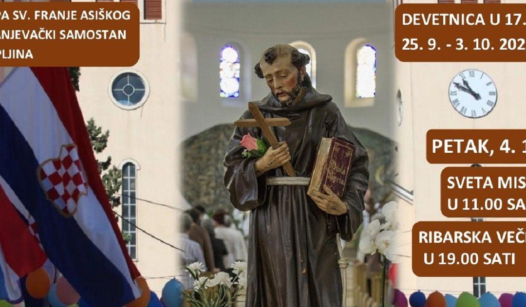 Vjerski program proslave blagdana svetog Franje započet će misama devetnicama