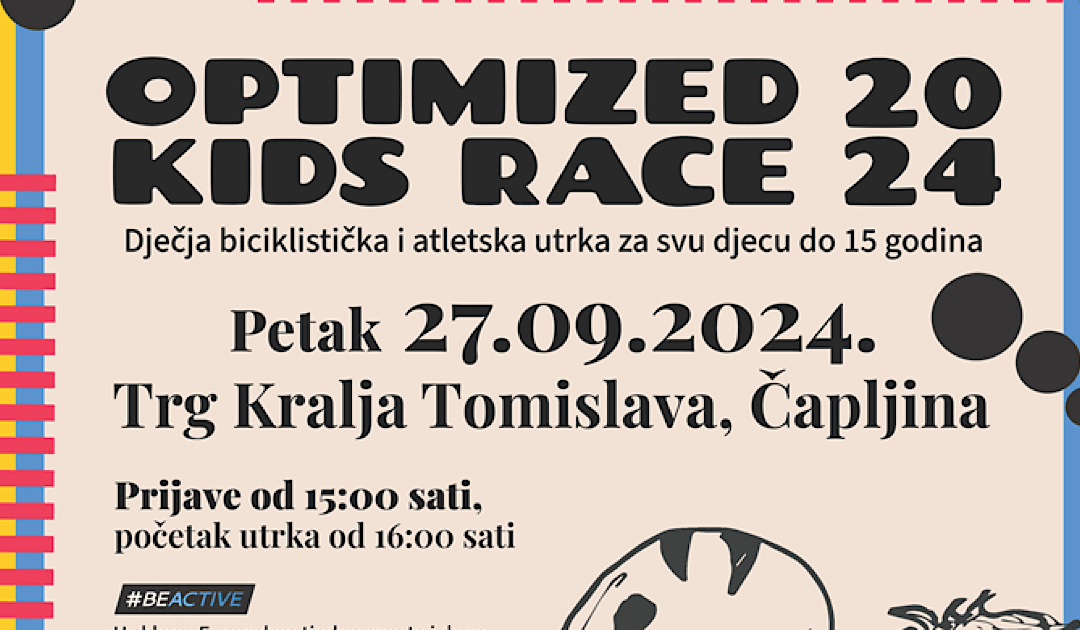 U petak dječja biciklistička i atletska utrka za djecu do 15 godina