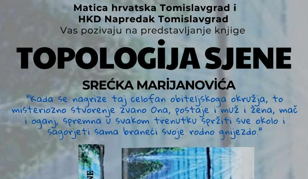 U petak predstavljanje knjige “Topologija sjene” autora Srećka Marijanovića