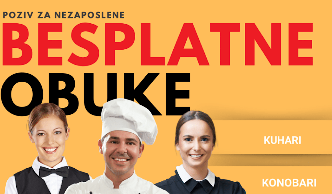 Besplatne obuke za nezaposlene u Hercegovini za zanimanja kuhar, konobar i spremačica/sobarica