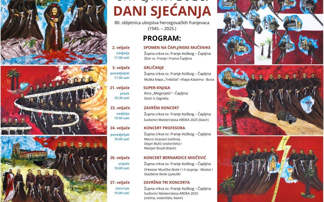 Program manifestacije “Dani sjećanja” 2025.