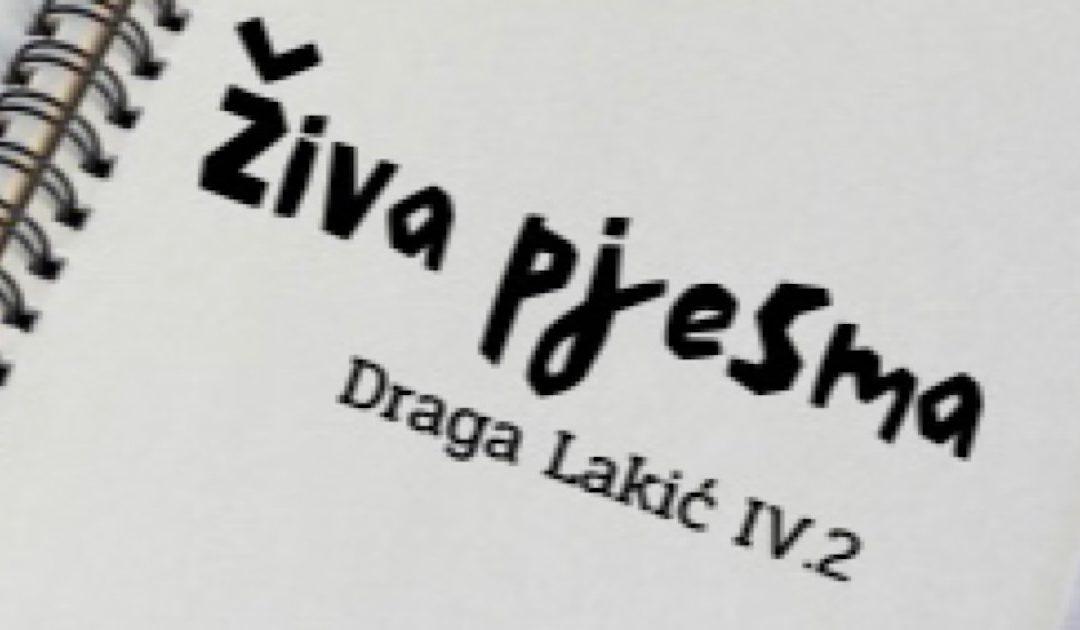 Učenica Draga Lakić osvojila prvo mjesto na školskom natjecanju za najljepšu lirsku pjesmu