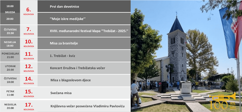Program obilježavanja Kulturnog ljeta u Trebižatu 2025.