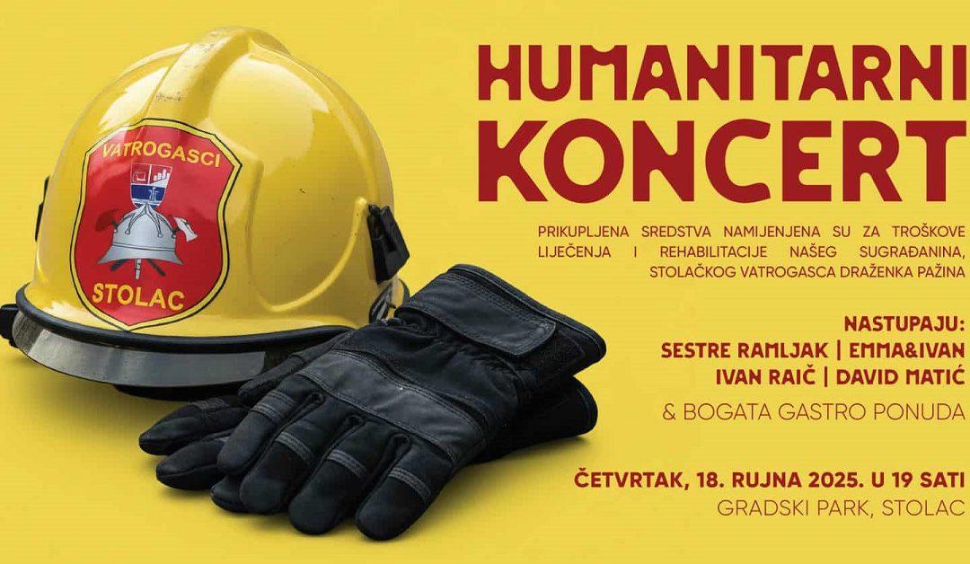 Humanitarni koncert za vatrogasca Draženka Pažina u Gradskom parku Stolac