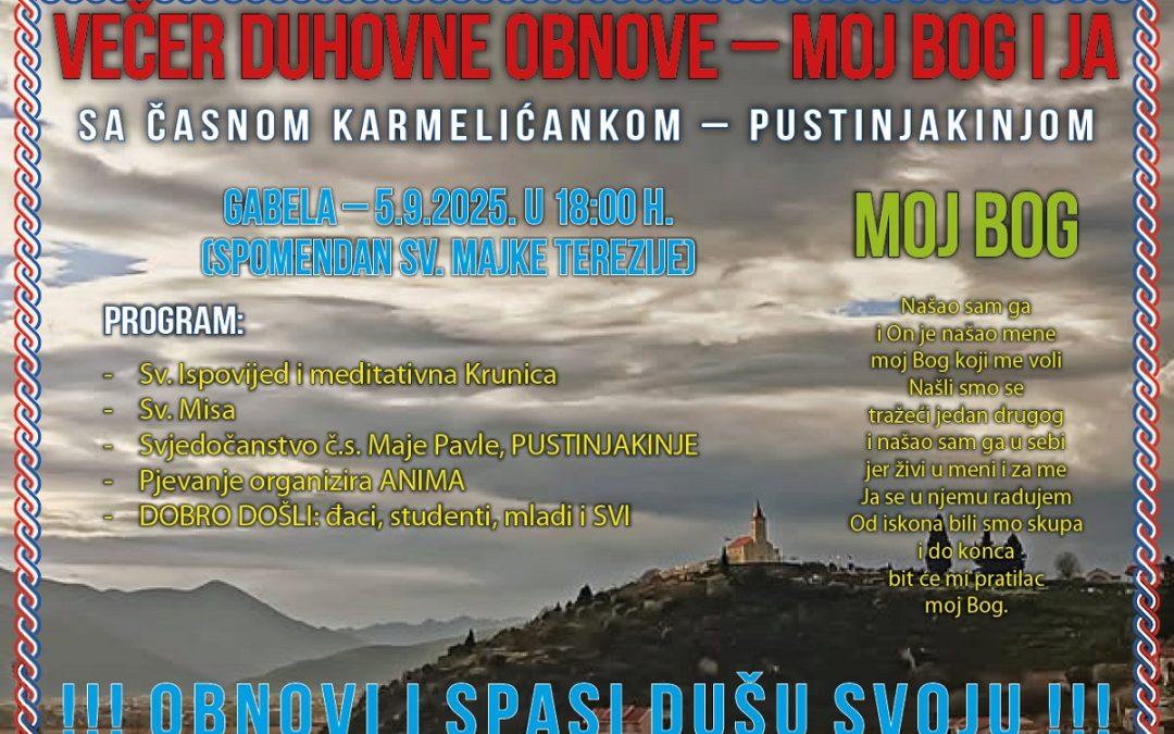 U Gabeli u petak Večer duhovne obnove