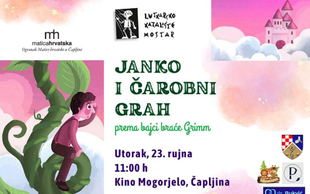 U Čapljinu stiže lutkarska predstava „Janko i čarobni grah“