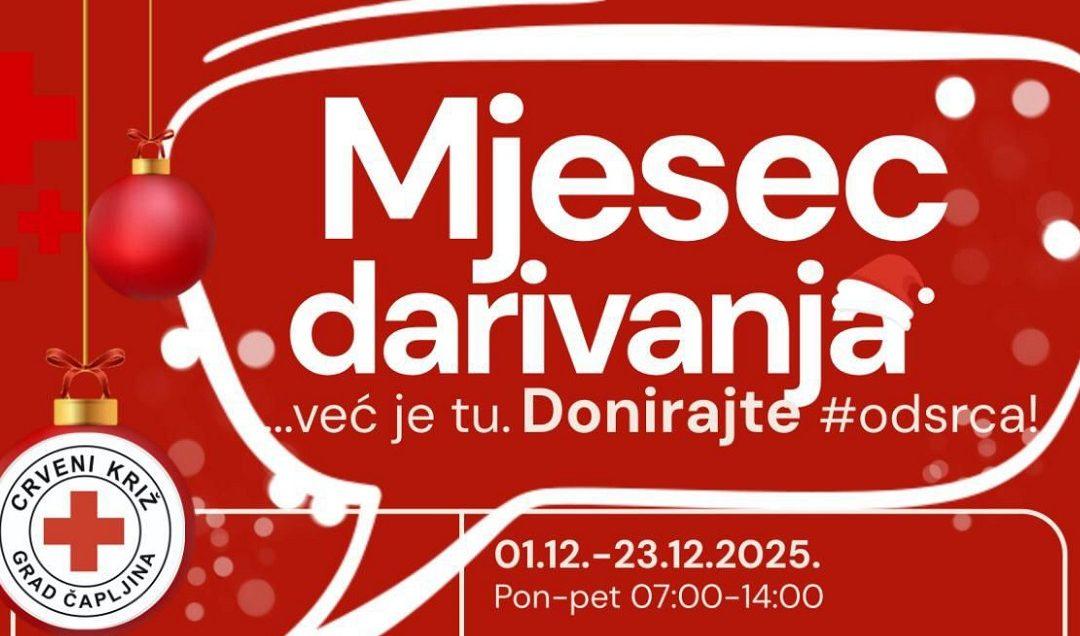 Crveni križ Čapljina pokreće humanitarnu akciju “Mjesec darivanja”