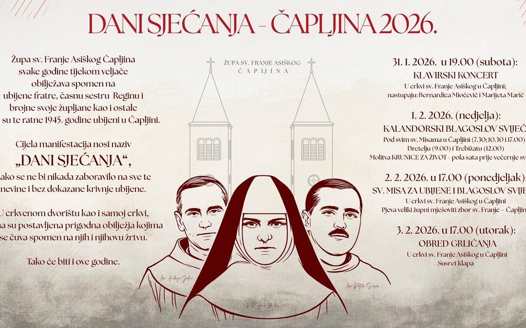 Dani sjećanja – Čapljina 2026.: Molitvom i kulturnim programom čuva se spomen na žrtve 1945. godine