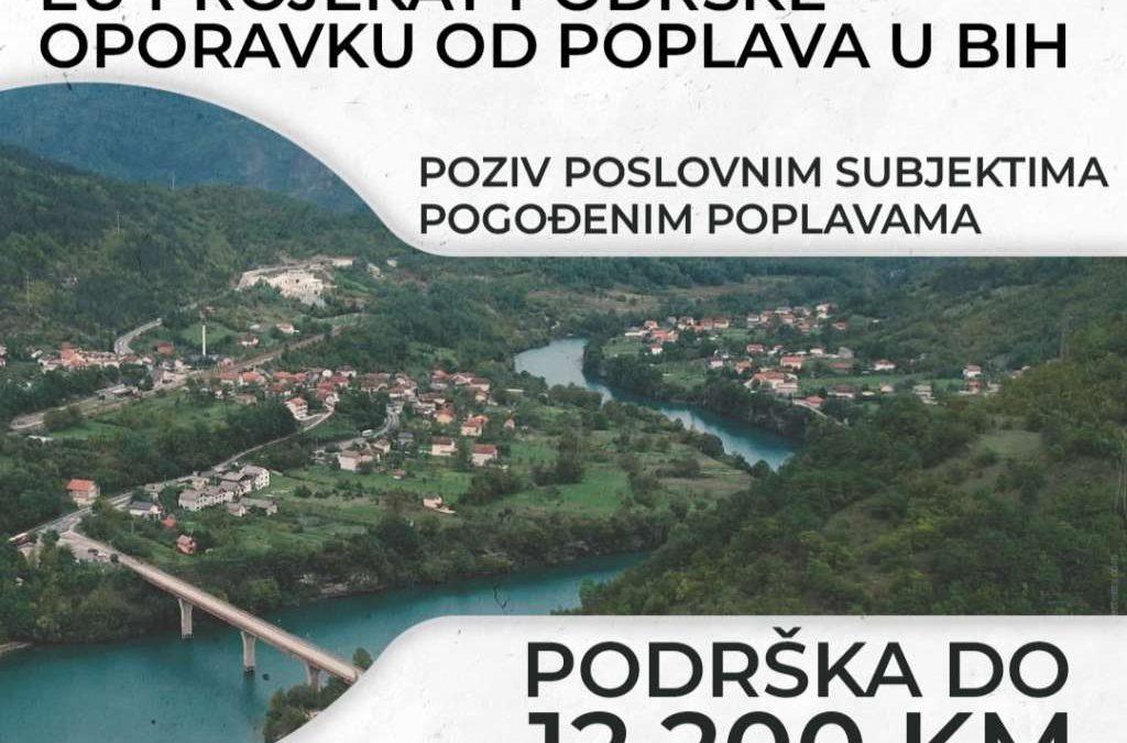 Otvoren Javni poziv za podršku poslovnim subjektima pogođenim poplavama