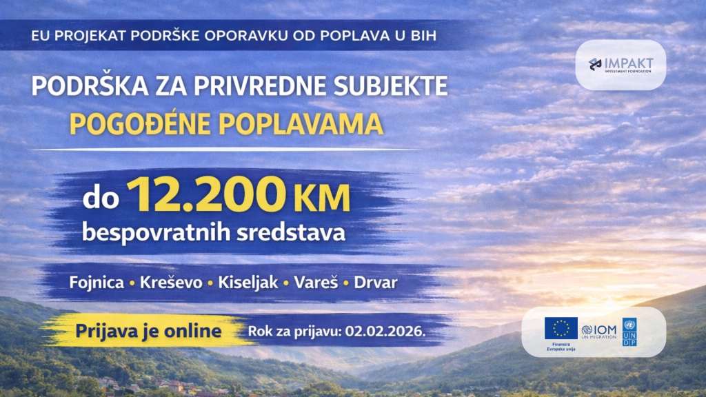 Otvoren javni poziv za gospodarske subjekte za podršku oporavku od poplava