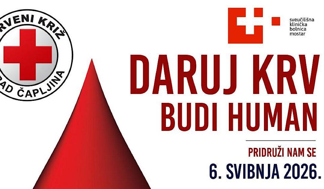 U srijedu akcija dobrovoljnog darivanja krvi u Srednjoj školi Čapljina