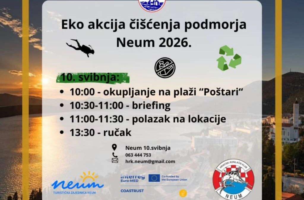Tradicionalna eko akcija čišćenja podmorja – Neum 2026.