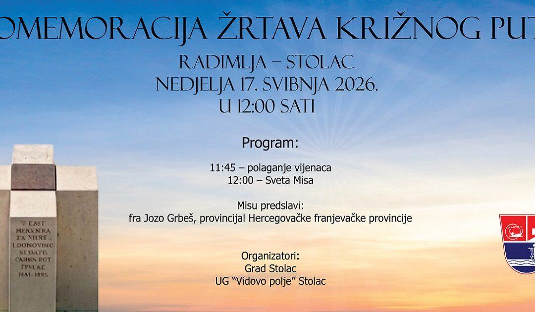 U nedjelju na Radimlji komemoracija u čast nevinih žrtava Križnog puta