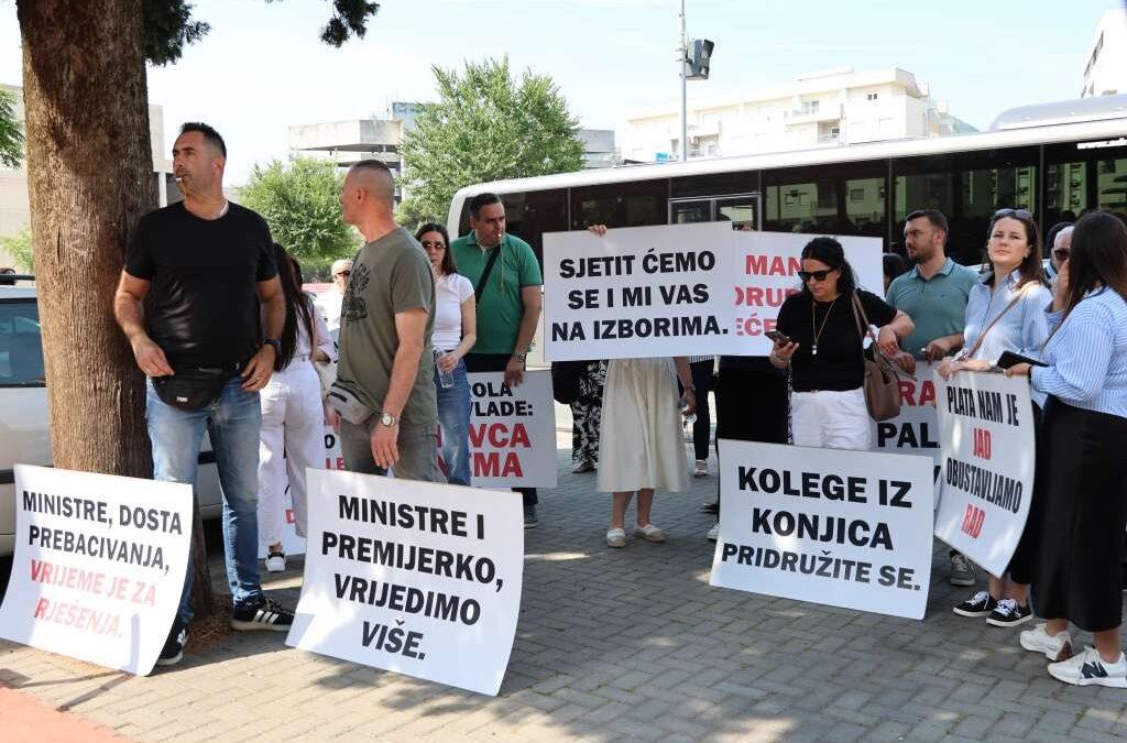 Pravosudni djelatnici HNŽ-a šesti dan u prosvjedu upozorenja, ponovili svoje zahtjeve Vladi HNŽ-a