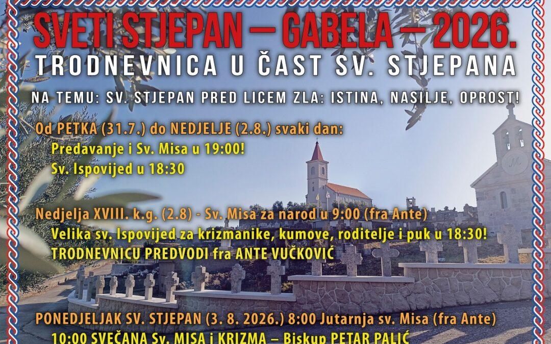 Proslava blagdana sv. Stjepana u Gabeli: Trodnevnica, krizma i svečano misno slavlje