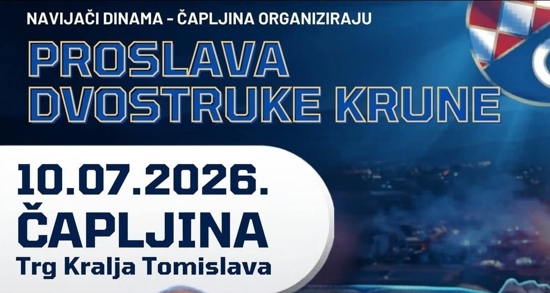 Čapljina: Navijači Dinama 10. srpnja organiziraju proslavu dvostruke krune