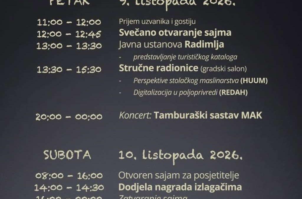 Hercegovački plodovi Meditarana u petak i subotu u Stocu